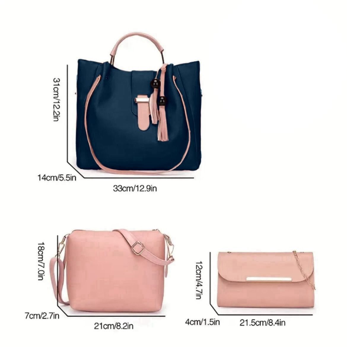 Model Hand Bag – 3 Pcs Set (Trendy & Practical)