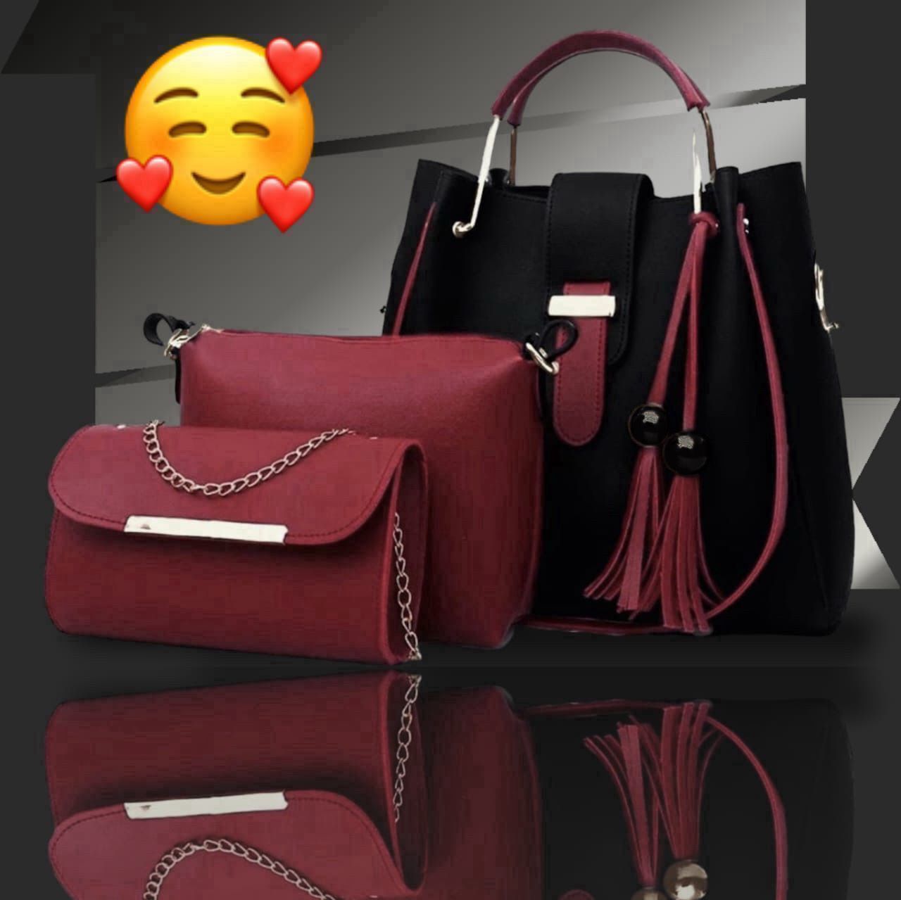 Model Hand Bag – 3 Pcs Set (Trendy & Practical)